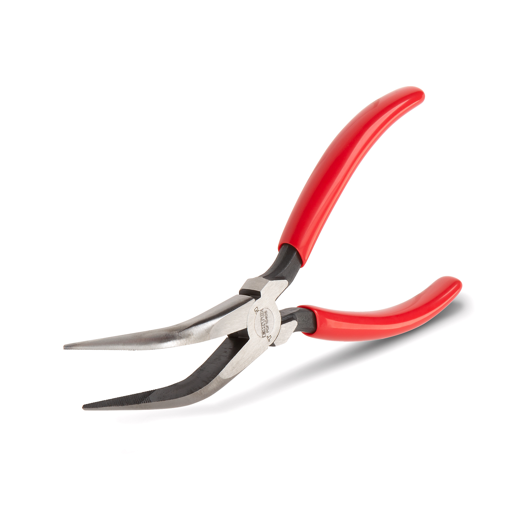 TEKTON 6 Inch 70-Degree Bent Serrated Jaw Long Nose Pliers | PGF10406
